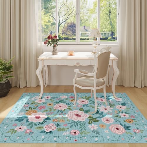 DUKINO 3x5 Area Rug, Floral Washable Rug - Image 3