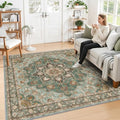 Square 8x8 Living Room Rug: Vintage Plush Washable Large Carpet by TOPRUUG