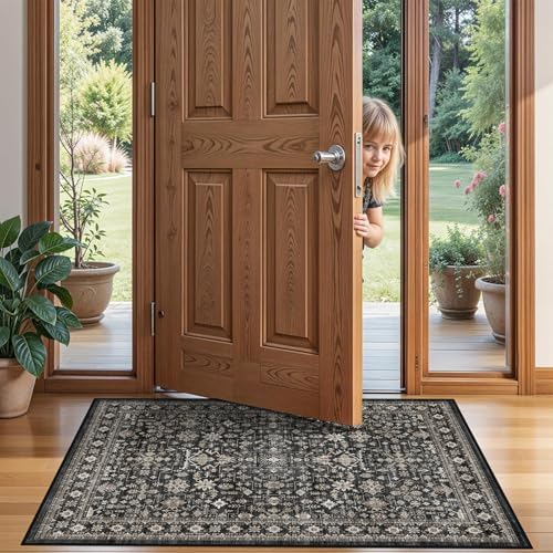 Grey Washable 2x3 Entry Rug, Small Rugs by WelcometoBabovid