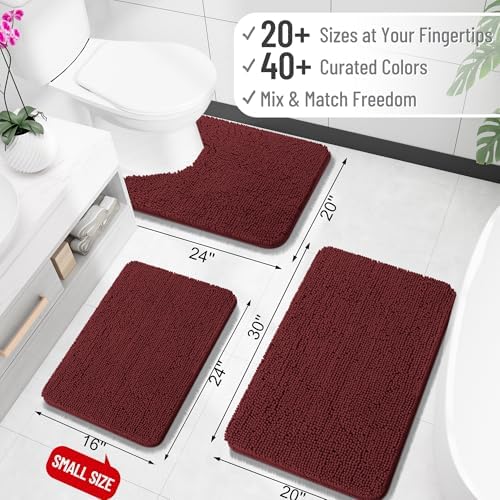 OLANLY Toilet Rugs U-Shaped 24x20, Soft Absorbent Chenille Contour Rugs - Image 2