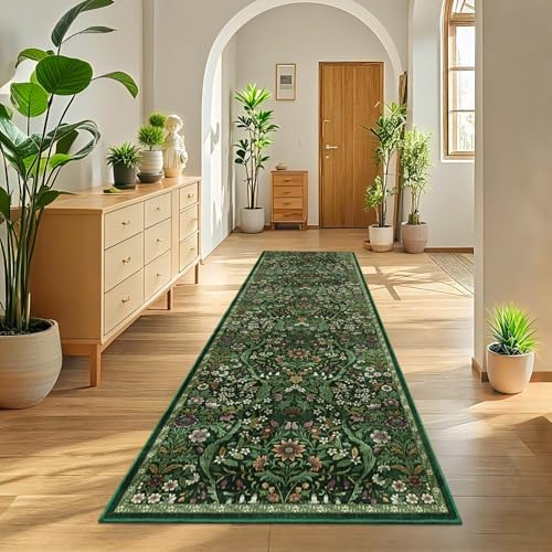 3x10 Floral Runner Rug for Hallway Washable Kitchen Runner Rug - Image 2