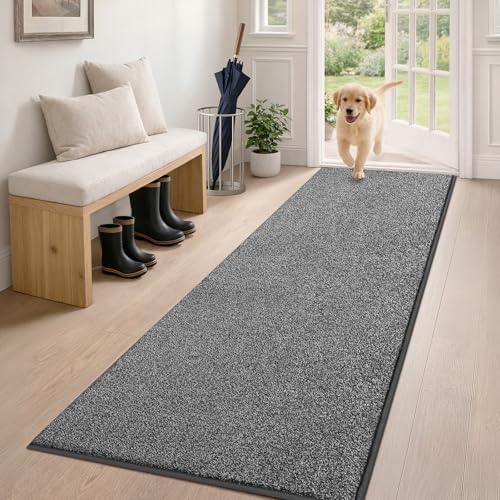 PURRUGS Hallway Runner Rug, Light Grey-Dark Grey by PURRUGS