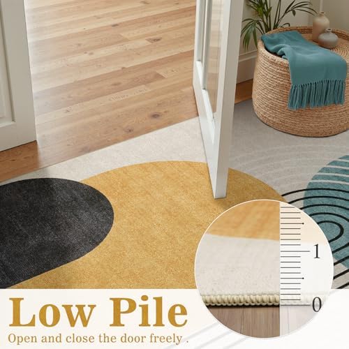 DCX Abstract Washable 3x5 Rug, Non Slip Low Pile Rug - Image 2