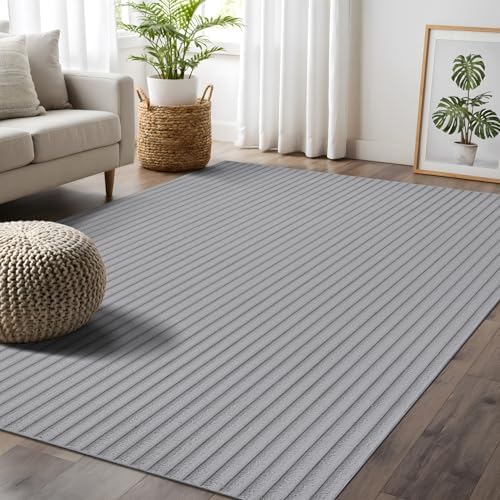 Fluffy Area Rug 4 x 6 Modern Durable Ultra Soft Plush Ribbed Indoor Rugs by BeverlyRug