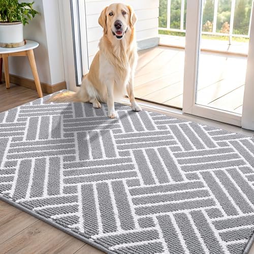 OLANLY Indoor Door Mat 48x32, Low-Profile Doormat, Light Grey by OLANLY