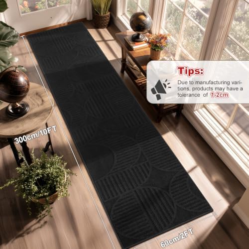 Findosom Hallway Runner Rug 2x10 Geometric High-Low Textured Runner - Image 2