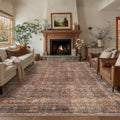 Zeeinx 9x12 Washable Area Rug Brick Red Vintage Rug by Zeeinx