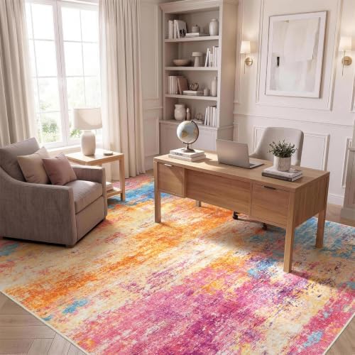 8x10 Area Rug for Living Room, Abstract Washable Larg Rugs - Image 7