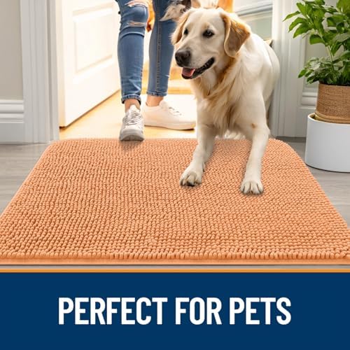 OLANLY Dog Door Mat for Muddy Paws 47x32, Super Absorbent Chenille Mud Mat - Image 6