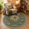 Vacuum-Friendly, Round 4ft Washable Area Rug by meejou