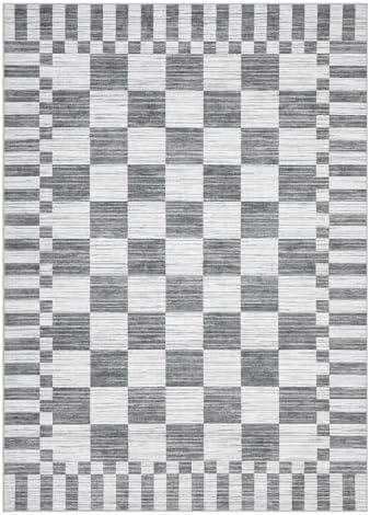 GarveeHome 8x10 Area Rugs Geometric Washable Modern Grey Checkered Rug - Image 5