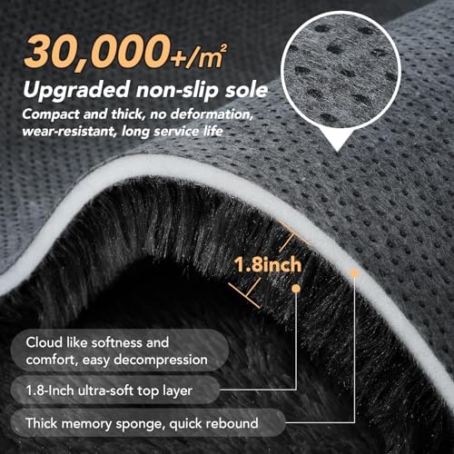 Topmaxcs Black Fluffy Area Rugs 4x6: Fluffy Fuzzy Rug - Image 4