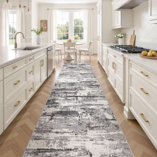 3x14 Runner Rug, Abstract Washable Hallway Rugs by JessibouAreaRug