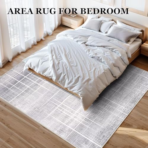 Vamcheer Modern Area Rug for Living Room 8x10, 10mm Thick Sponge Grey - Image 3