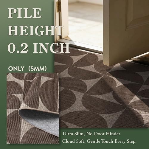 Lahome Semi Circle Easy Jute Non Slip Kitchen Runner, 2x8 Hallway Runner - Image 3