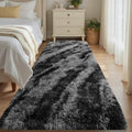 Noahas 2x8 Black Fluffy Soft Runner Rug Non-Slip by ModernHomeDecor