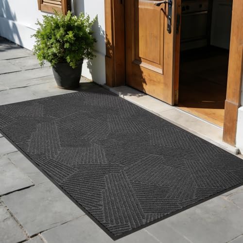 Heavy Duty Front Door Mat Indoor Outdoor, 4′ x 6′ Floor Mat by BelleCosy