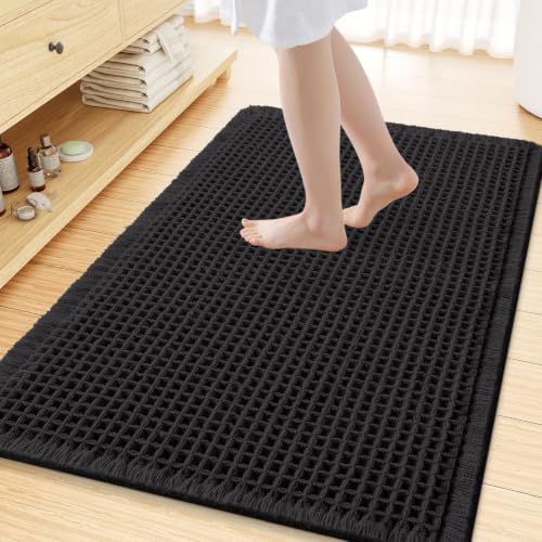 Smiry Waffle Bath Mat 47X32, Extra Soft Absorbent Bathroom Rugs by Smiry