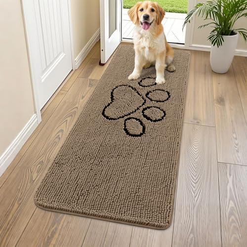 Smiry Dog Door Mat for Muddy Paws, Absorbent Non Slip Dirt Trapper by Smiry