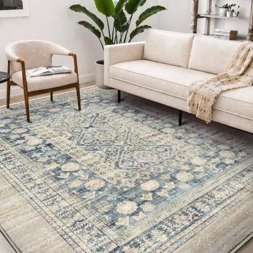 CHAMPLANT Washable Area Rug 9'x12' Retro Boho Design Non-Shedding Easy Care - Image 2