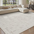 Engiw-Cream White Neutral 8x10 Area Rug by Engiw