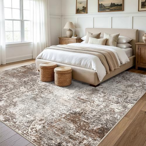 9x9 Square Living Room Area Rug Washable Non-Slip - Image 3