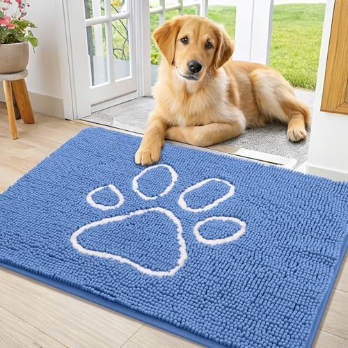 Smiry Dog Door Mat for Muddy Paws, Absorbent Non Slip Dirt Trapper by Smiry