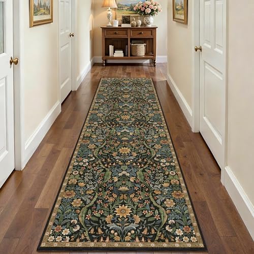 3x10 Floral Runner Rug for Kitchen Washable Hallway Runner Rug - Image 2