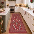 Christmas Runner Rug 2x6 Red Washable Rugs by Yarooge