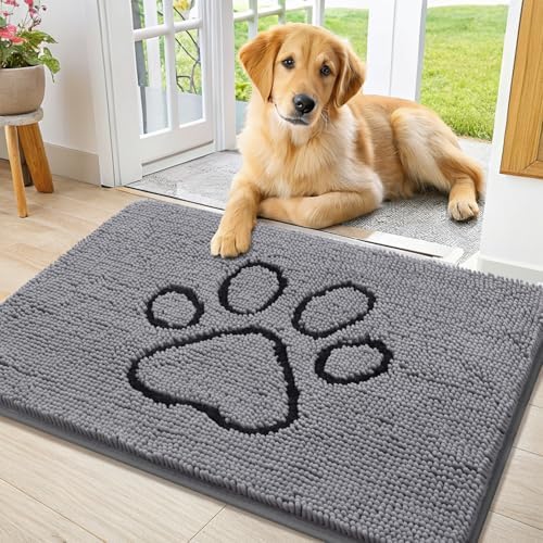 Smiry Dog Door Mat for Muddy Paws, Absorbent Non Slip Dirt Trapper by Smiry