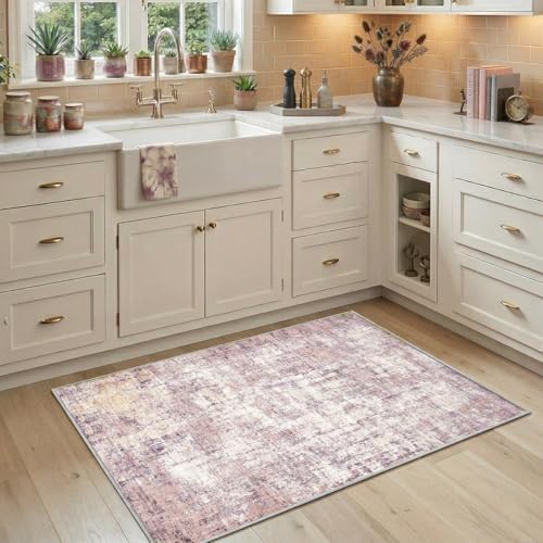 2x3 Area Rug Washable Abstract: Non Slip Throw Rugs by Unknown
