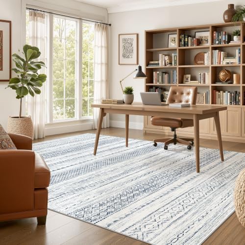 Nakagishi 6x9 Area Rugs Living Room: Washable Boho Large Neutral Soft Farmhouse - Image 5