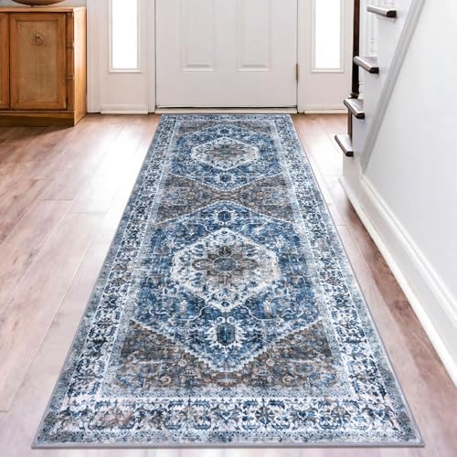 KOZYFLY Runners for Hallways 2.6x8 Ft Washable Kitchen Runner Rug Boho Runner by KOZYFLY