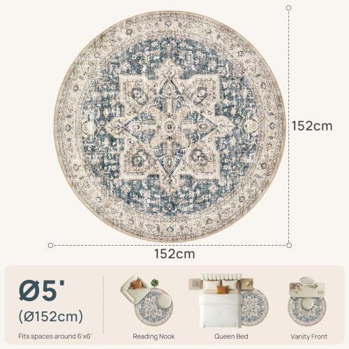 Tortania 5' Round Area Rug Living Room Rugs - Image 2