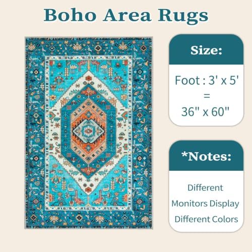 SERISSA 3x5 Washable Non Slip Boho Area Rug - Image 6