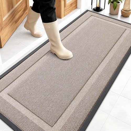 OLANLY Front Door Mat Outside 59x23, All-Season Heavy-Duty Rubber Doormat by OLANLY