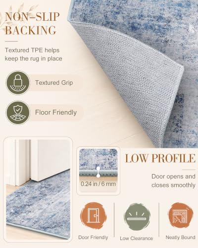OLANLY 3x4 Washable Accent Rug, Soft Non Slip Carpet - Image 7