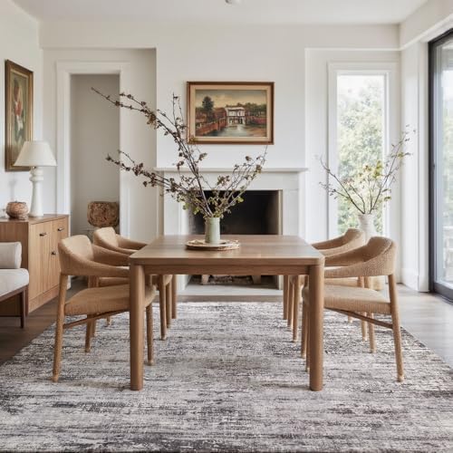 9x12 Black Gray Washable Area Rug - Image 6
