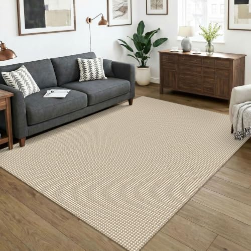 KOZYFLY Washable 5x7 Living Room Rug, Non Slip Woven Area Rugs, Braided Floor by KOZYFLY