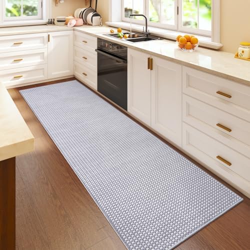 YDKGL Kitchen Runner Rug Mat Non Slip Hallway Runner Washable Gray 2x6 ft by YDKGL