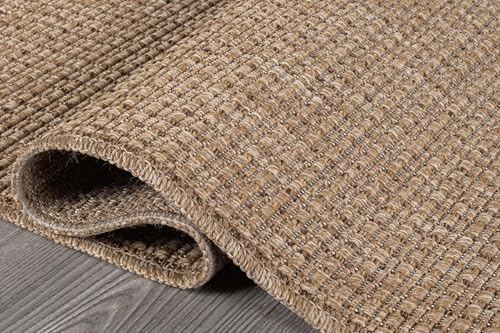 Beverly Rug Easy Jute Natural Runner Rug 2x7 Solid Washable Durable Outdoor - Image 6