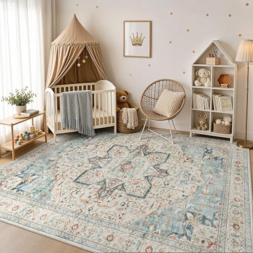Tortania Area Rug 10x12 Living Room Rug Washable Soft Multi - Image 4