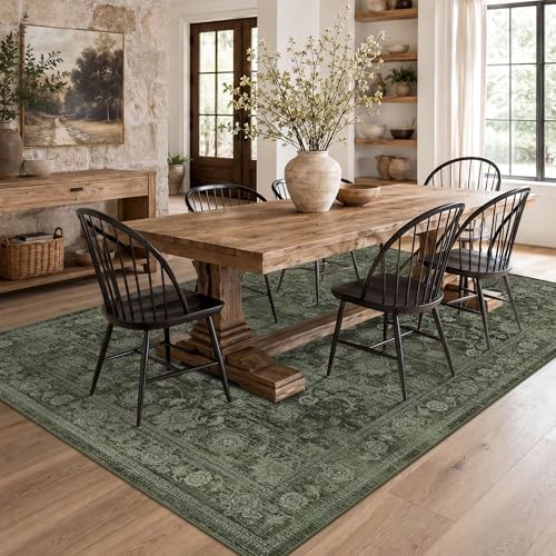 Washable Area Rug 6x9, Non-Slip Boho Carpet - Image 4