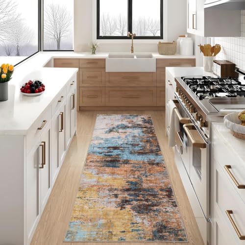 GarveeHome 4x6 Washable Area Rug Modern Abstract Yellow by GarveeHome