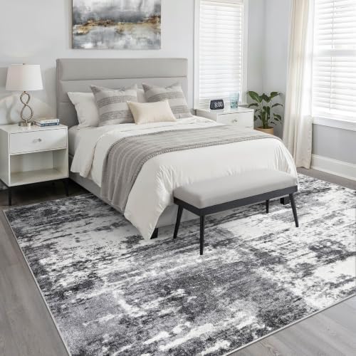 LOONGRUG 10x14 Area Rugs Washable Neutral Living Room Rug Black White - Image 4
