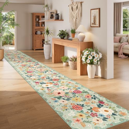 DUKINO 3x20 Runner Rug for Hallway, Floral Washable Long Runner Rug - Image 5