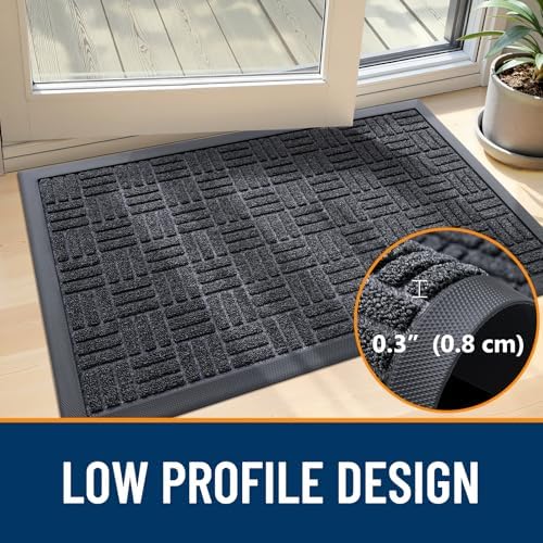 OLANLY Front Door Mat Outside Entrance 47x17, Heavy-Duty Rubber Doormat - Image 4