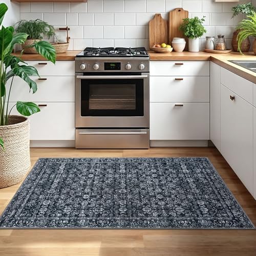 SIILOOM 3x5 Washable Area Rug Non Slip Door Mat Indoor - Image 2