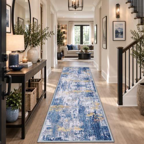 RELEANY Washable Runner 2'x8' Abstract Area Rug - Image 4