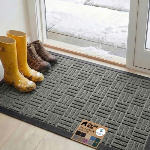 GORILLA GRIP WeatherMAX Door Mat, Indoor Outdoor Use by GorillaGrip